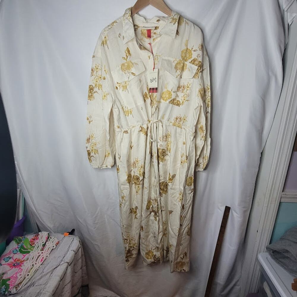 Woolrich- NWT Women's Yellow Floral Print Dress- Size Large